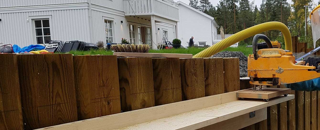 Støttemur i tre